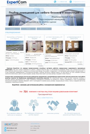 Создание web сайта, портфолио дизайн сайта expertcom-spb.ru
